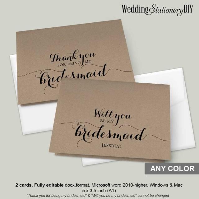 wedding photo - Rustic modern Bridesmaid cards