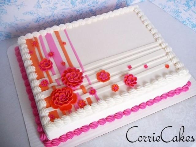 Cake - Wedding Sheet Cake — Bridal Shower #2419880 - Weddbook