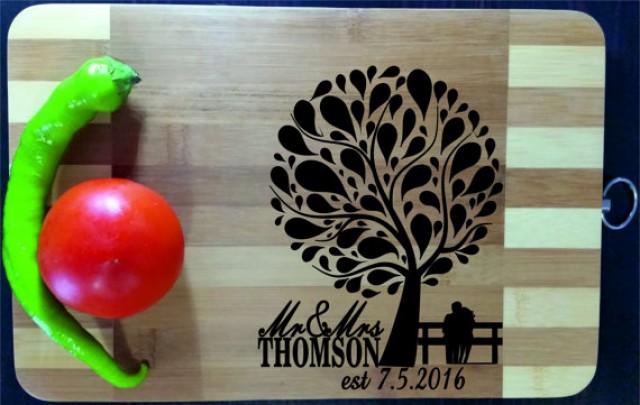 wedding photo - Custom Personalized Cutting Board Engraved, Wood Cutting Board, Wedding Gift, Housewarming Gift, Anniversary Gift, Valentines Day Gift