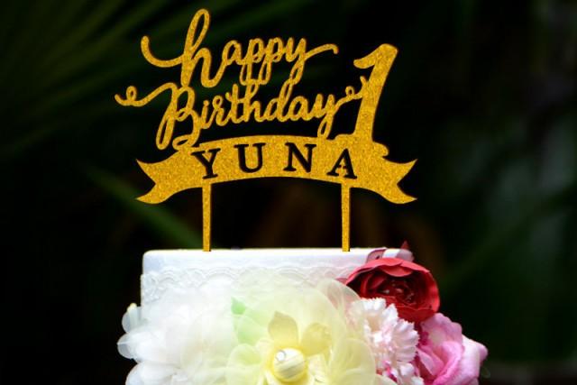 Personalized Happy Birthday Cake Topper With Number And ...