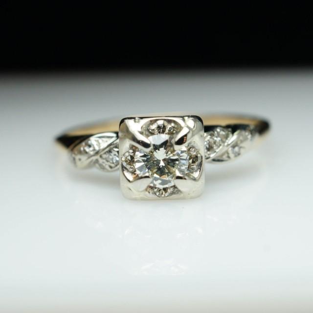 Vintage Engagement Ring Art Deco Diamond Engagement Ring ...