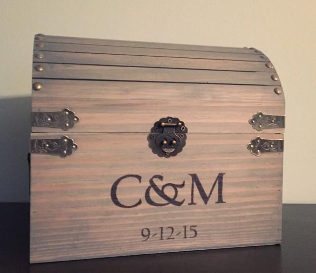 Custom Treasure Chest Wedding Card Box Rustic Wedding Box Thank