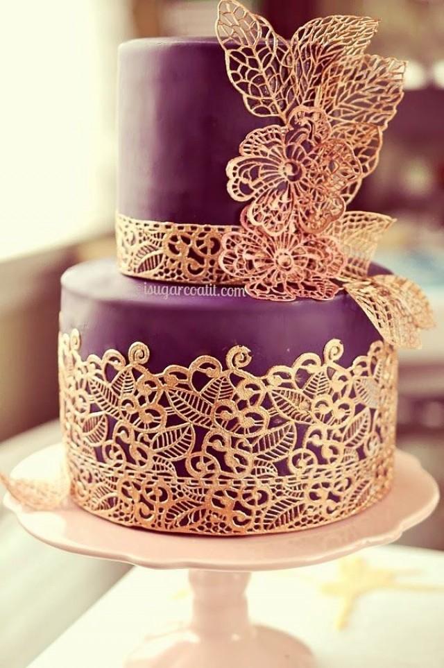 wedding photo - Sugar Lace Engagement Cake