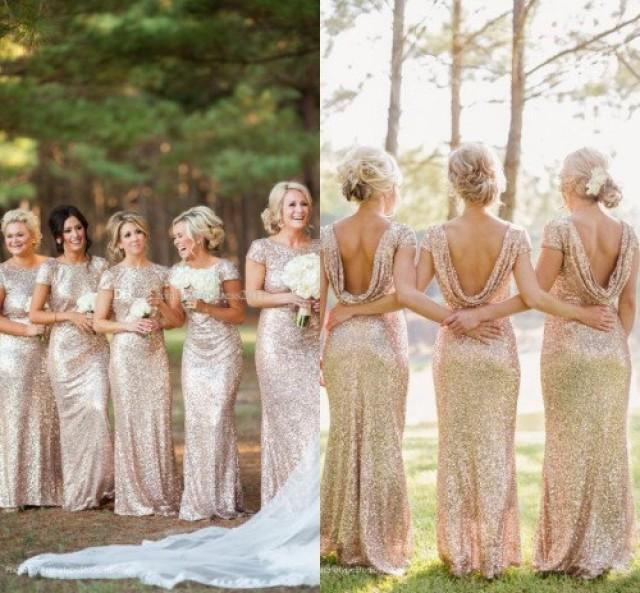 Custom Made 'Rebecca' Full Length Sequin Gown With Boat Neck And Deep Backless Cowl Back, Slinky ...