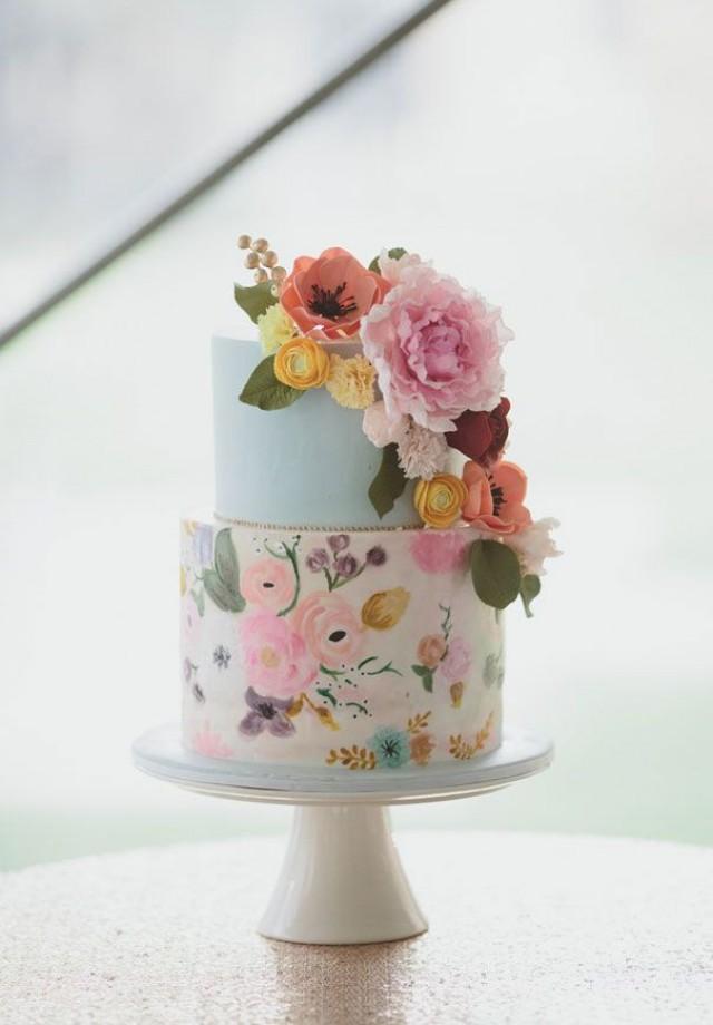 Wedding Cake Wednesday - Hand Painted Cakes