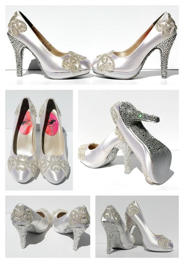 wedding photo - Gatsby Inspired Swarovski Crystals Wedding Heels