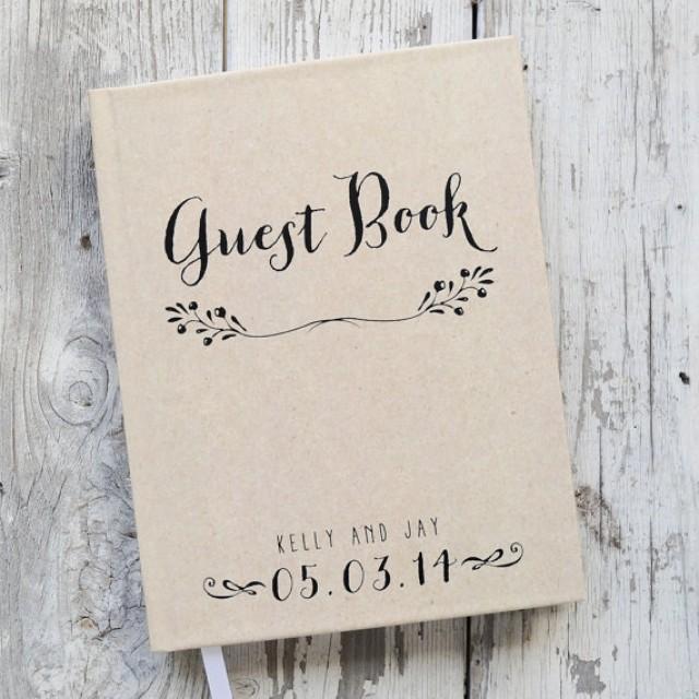 wedding photo - Wedding Guest Book Wedding Guestbook Custom Guest Book Personalized Customized rustic wedding keepsake wedding gift guestbook rustic unique