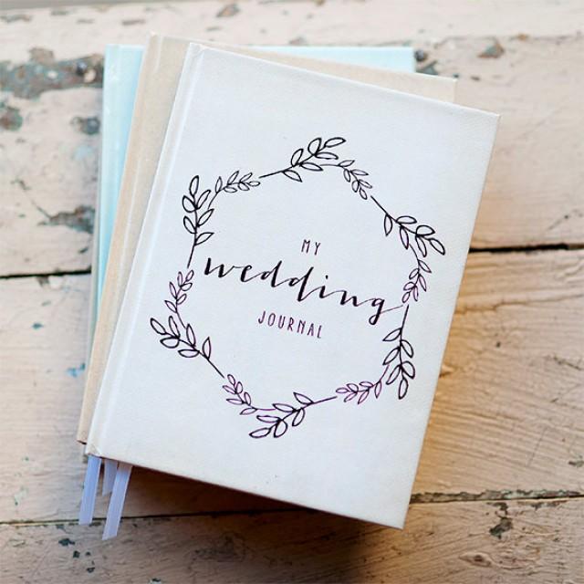 wedding photo - Wedding Journal, Notebook, Wedding Planner - Personalized, Customized, bridal shower guest book, custom design, calligraphy, keepsake