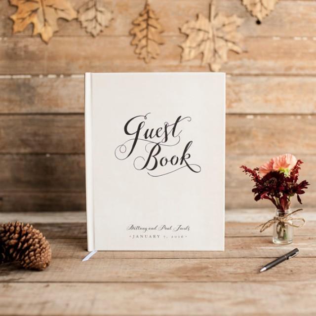 wedding photo - Wedding Guest Book Wedding Guestbook Custom Guest Book Personalized Customized rustic wedding keepsake wedding gift classic black and white