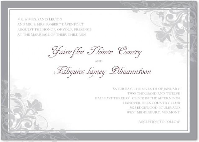 wedding photo - CHIC SMOKE FLOWER WEDDING INVITATION CARD HPI027 FOR WINTER WEDDING INVITATIONS