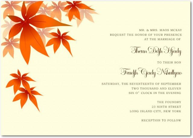 wedding photo - CHEAP RED MAPLE LEAVES WEDDING INVITATIONS CARDS HPI040