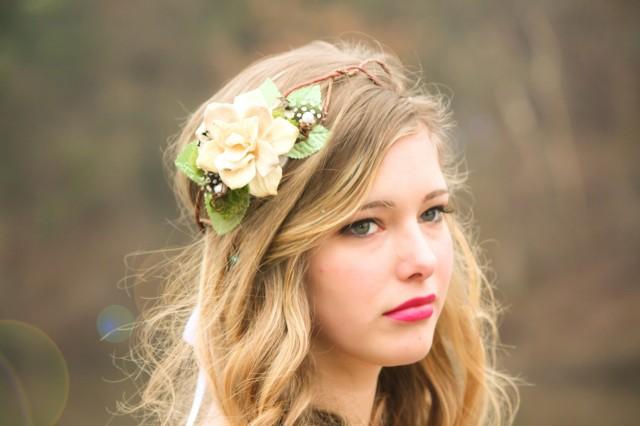 Rustic Bridal Headpiece, Woodland Wedding, Pine Cone Rose - A Love Like Ours ...