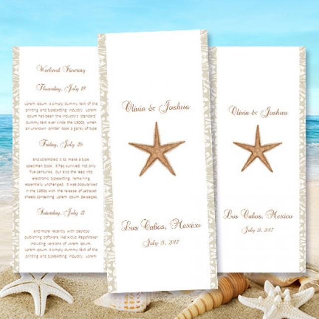 Destination Wedding Itinerary Template Quot Starfish Quot Beach Tropical Hawaiian Theme Word Doc Destination Wedding Itinerary Template