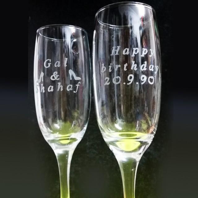 wedding photo - Custom birthday Champagne Glasses - Personalized Toasting Glasses For Bride & Groom- Custom Engraved Champagne Flutes, Pair (2) Custom Wedding Champagne Glasses - Personalized Toasting Glasses For Bride & Groom- Custom Engraved Champagne Flutes, Pair (2) 