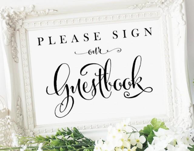 Please Sign Our Guestbook Sign - 5x7 Sign - DIY Printable Sign In ...