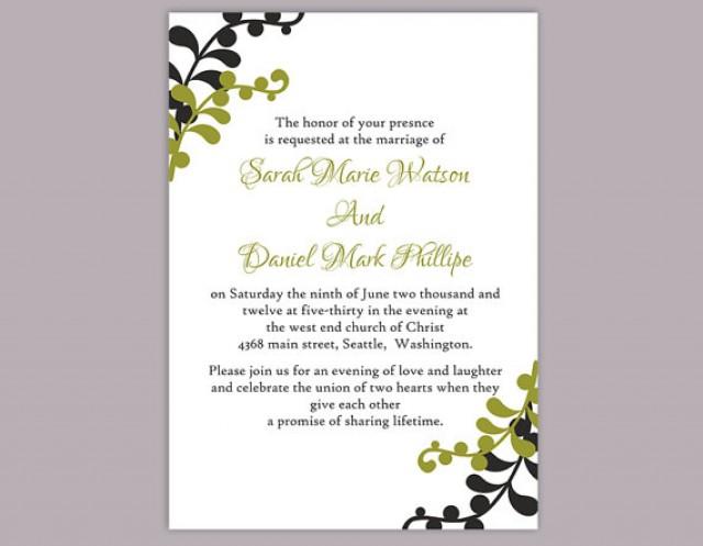 wedding photo - DIY Wedding Invitation Template Editable Word File Instant Download Printable Invitation Leaf Invitation Blue Invitation Green Invitation