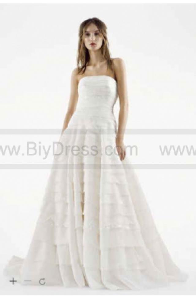 wedding photo - White by Vera Wang A-line Drop Waist Wedding Dress VW351221