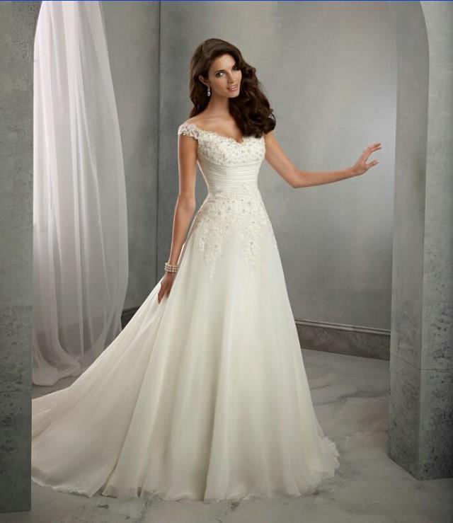 New Off The Shoulder Wedding Dresses 2016 Ivory Sweetheart With Beads Appliques Backless Bridal