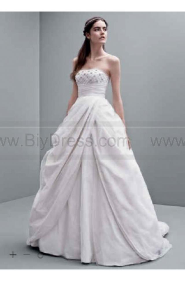wedding photo - White by Vera Wang Taffeta Empire Wedding Dress VW351237