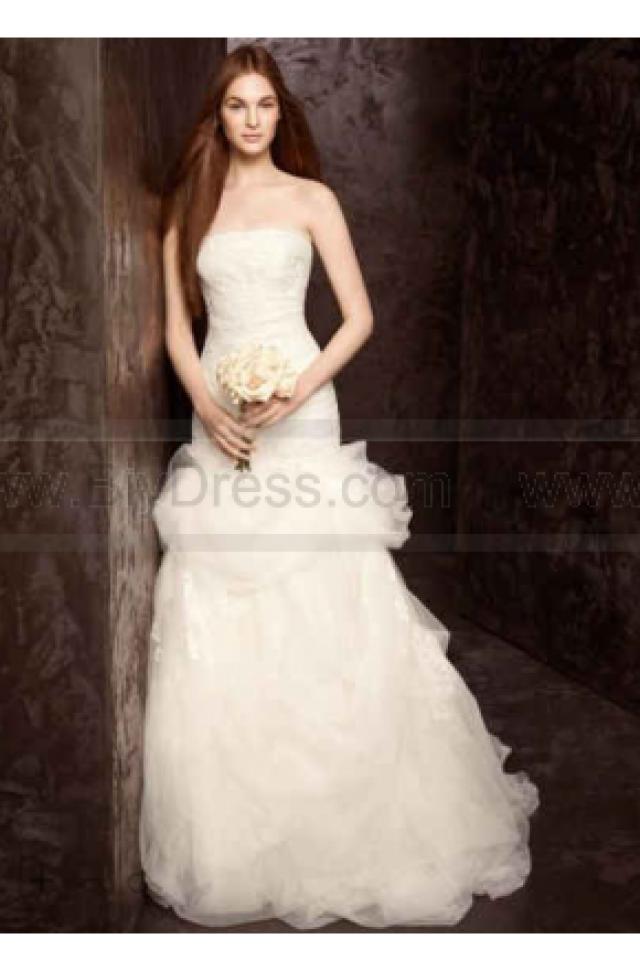 wedding photo - White by Vera Wang Floral Organza Wedding Dress VW351166