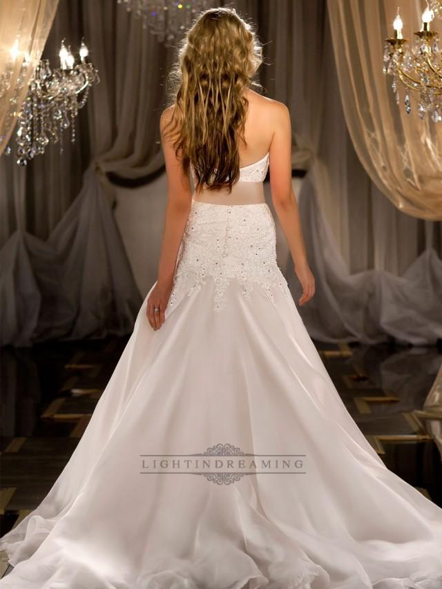 wedding photo - Silk Organza A-line Sweetheart Beaded Wedding Dresses - LightIndreaming.com