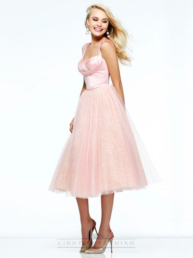 wedding photo - Knee Legnth Straps Sweetheart Lace Prom Dresses - LightIndreaming.com