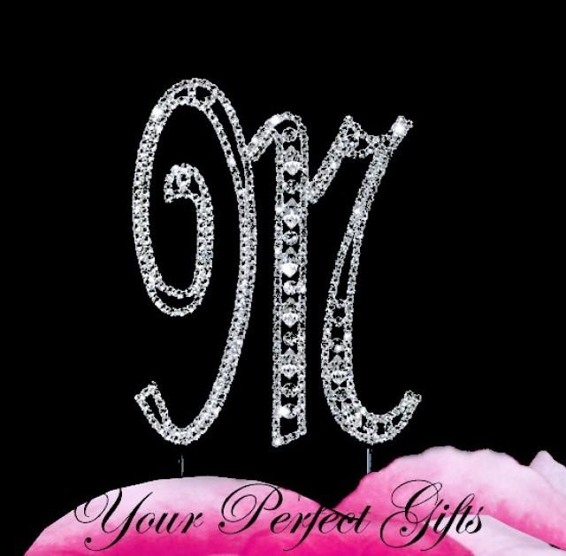 Rhinestone Initials Cake Topper Rhinestone Initials Cake Topper