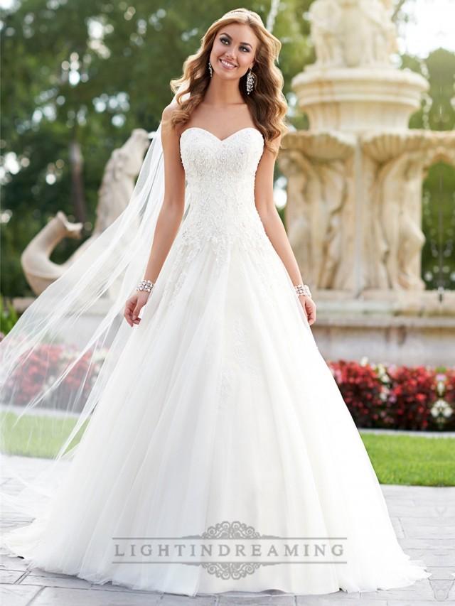 wedding photo - A-line Sweetheart Diamante Embellished Wedding Dresses - LightIndreaming.com