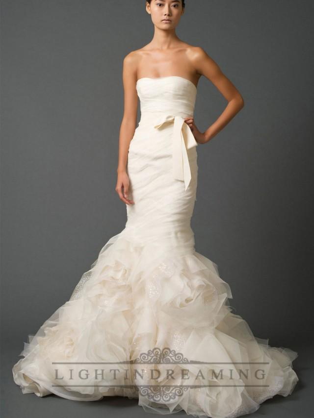 wedding photo - Strapless Sweetheart Trumpet Pleated Wedding Dresses with Low Back - LightIndreaming.com
