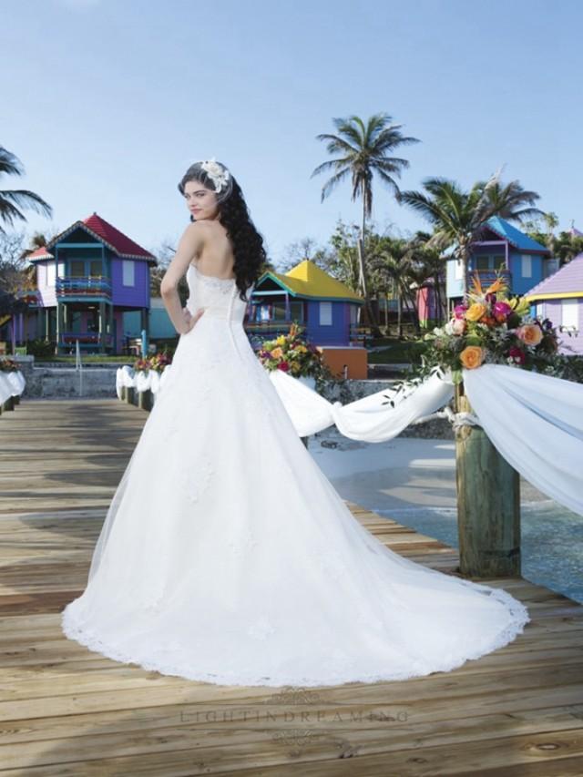 wedding photo - Tulle And Satin Ball Gown With Strapless Neckline And A Satin Belt - LightIndreaming.com
