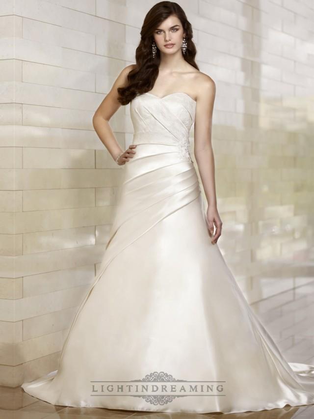 wedding photo - Stunning Trumpet Sweetheart Wedding Dresses with Asymmetrical Pleated Skirt - LightIndreaming.com
