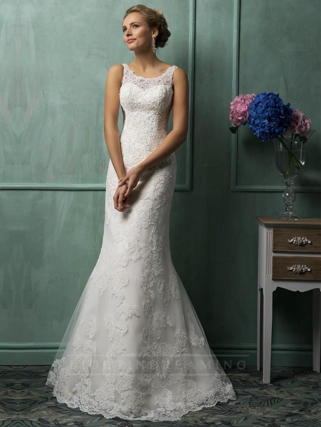 wedding photo - Square Neckline Lace Wedding Dresses - LightIndreaming.com