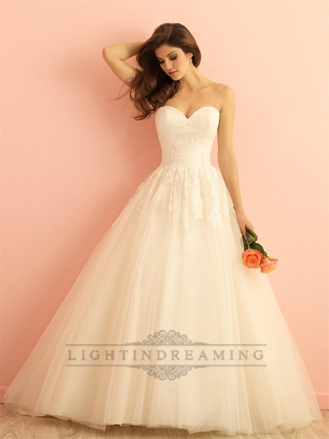 wedding photo - Strapless Sweetheart A-line Ball Gown Wedding Dress - LightIndreaming.com