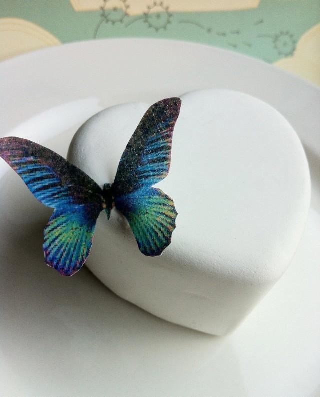 Green butterfly wedding cakes