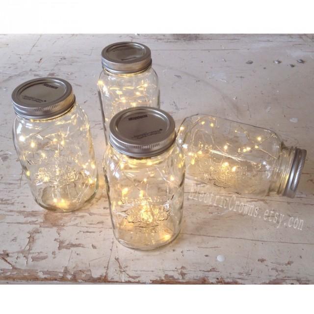 Bundle Of Fairy Lights Mason Jar Lights Firefly Lights Rustic