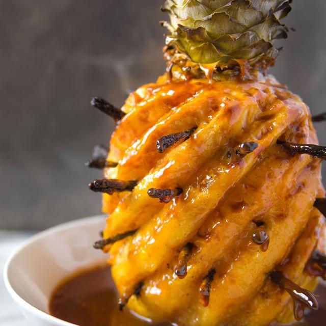 Roasted Pineapple Dessert Recipe With VanillaBean Spikes And Caramel