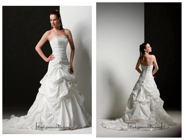 wedding photo - Beautiful Elegant Exquisite Taffeta Wedding Dress In Great Handwork