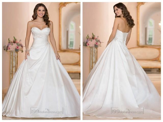 wedding photo - Sweetheart Ruched Bodice Princess Ball Gown Wedding Dresses
