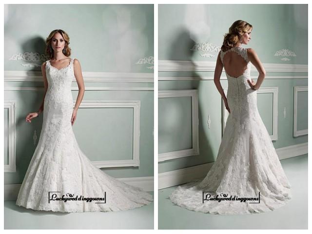 wedding photo - Alluring Polka Dot Tulle & Satin Square Neckline Natural Waistline A-line Wedding Dress