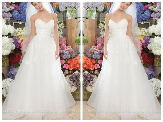 wedding photo - Strapless Sweetheart Bridal Gown with Cascading Full Skirt