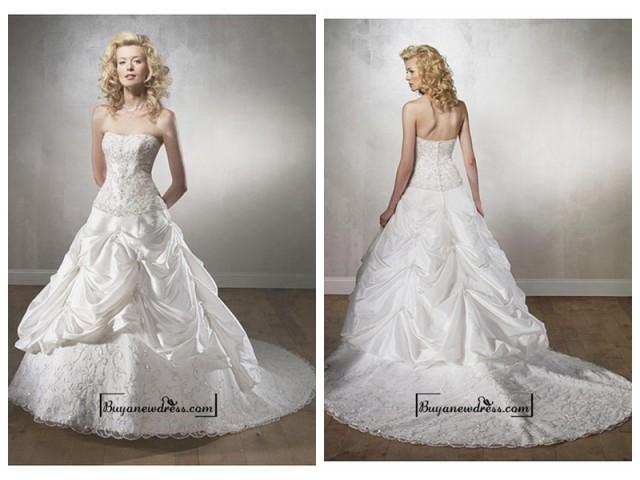 wedding photo - A Stunning Taffeta Strapless Wedding Dress