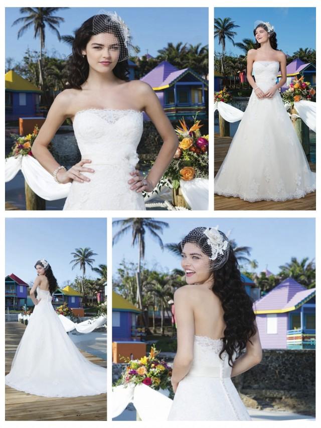 wedding photo - Tulle And Satin Ball Gown With Strapless Neckline And A Satin Belt