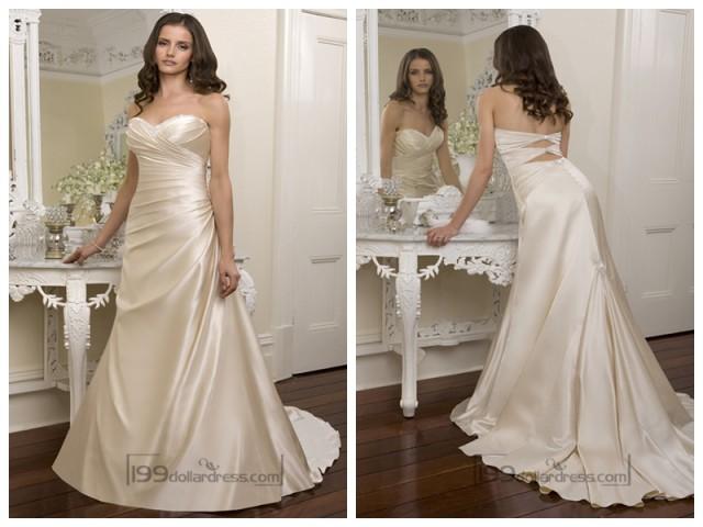 wedding photo - Elegant Beaded Sweetheart Cross Bodice Wedding Dresses Featured Beaded Cutout Back