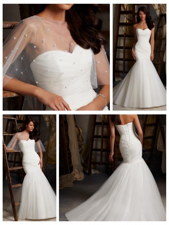 Strapless Mermaid Sweetheart Wedding Dress with Fit and Flare Skirt