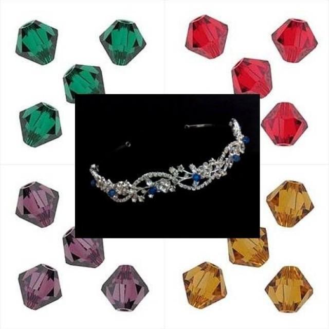 Vines Bridal Tiara, Custom Color Tiara, Floral Crown, Crystal Headpiece, Swarovski Hair Jewelry, ADORNA