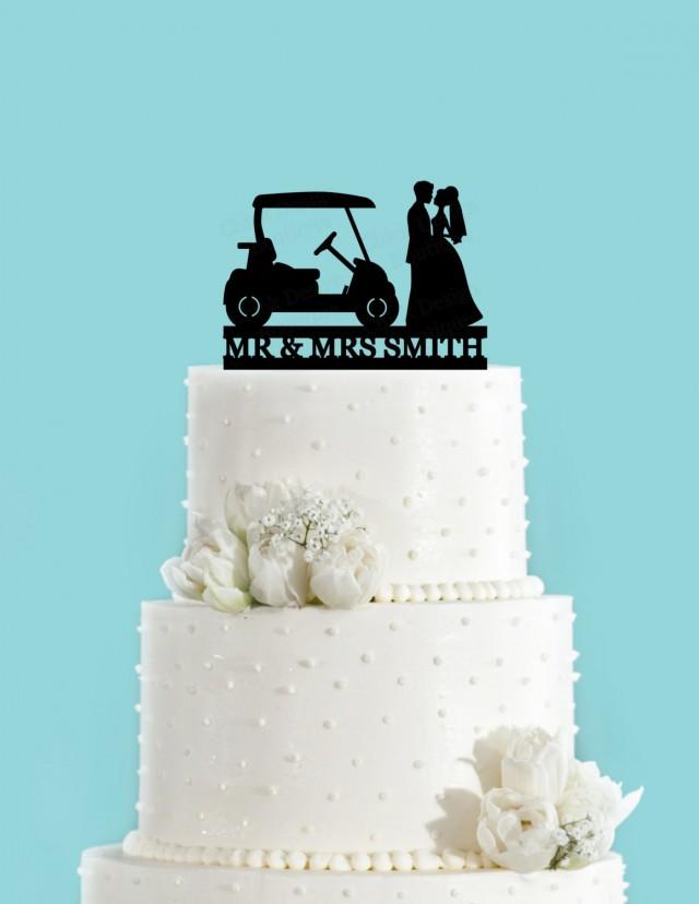 wedding photo - Custom Country Club Wedding Golf Cake Topper (Acrylic)