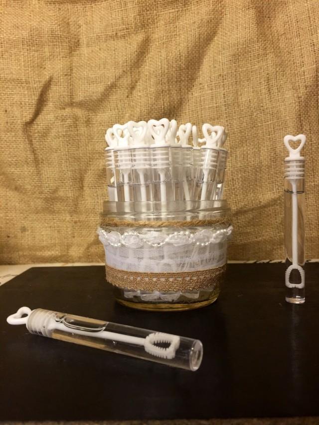 25 Heart Wedding Wand Bubbles Tube Favors In A Rustic ... 25 Heart Wedding Wand Bubbles Tube Favors In A Rustic ...