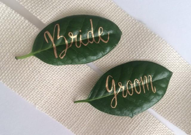 wedding photo - Leaf Place Cards, Calligraphy Place Cards, Wedding Escort Card, Wedding Tree, Leaves for Outdoor Wedding, Rustic Wedding, Fall Wedding,