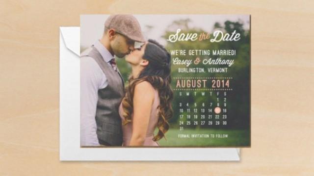 wedding photo - Photo Calendar Save the Date Printable PDF or Printed Cards 