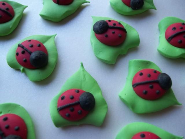 Ladybugs On Leaves -- Handmade Cupcake Toppers Cake ...